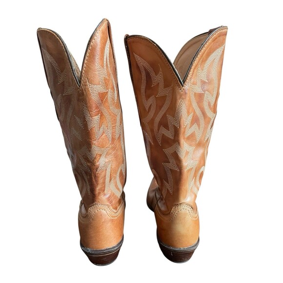 Women's Nocona Caramel Brown Western Cowgirl Posh Cowboy Boots NL1604 Size 7.5 B - Picture 8 of 9